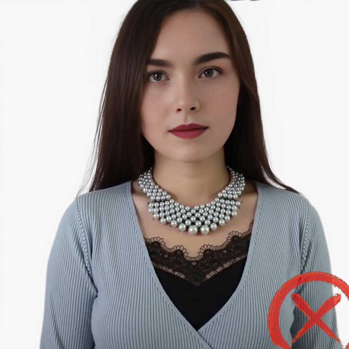 wrong necklace for wrap sweater